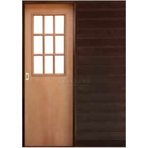 puerta corrediza de embutir vidrio repartido