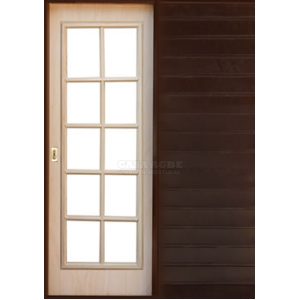 puerta corrediza de embutir vidrio repartido