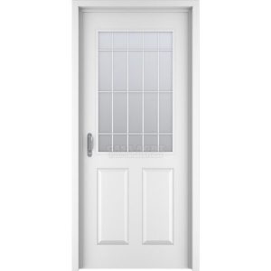 Puerta chapa doble inyectada media reja Atex