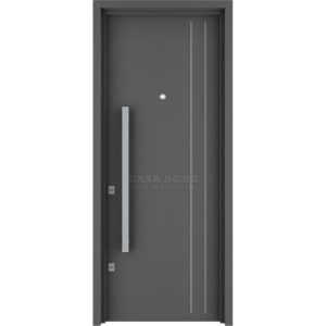 Puerta de chapa estampada con apliques de aluminio Atex