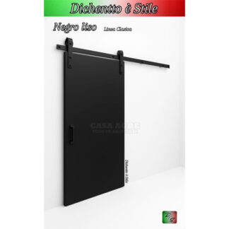 Puerta granero de melamina color negro