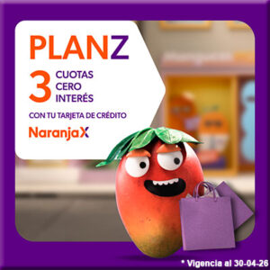 Plan z con naranja x, cuotas sin interés