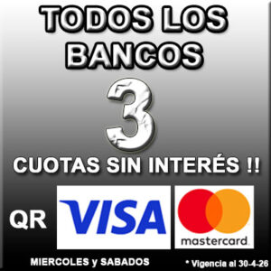 Cuotas sin interes con todos los bancos